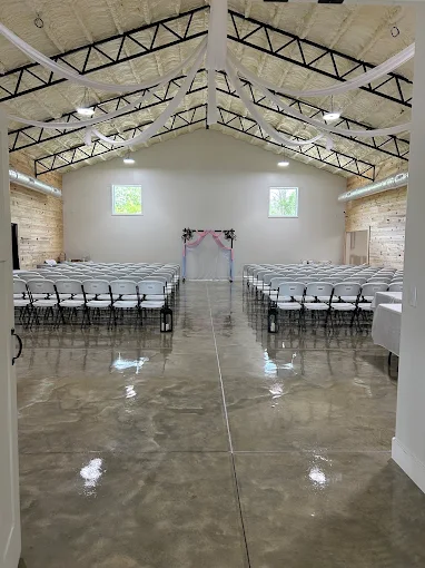 The Landing’s indoor room arranged with rows of chairs